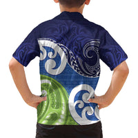 Southland New Zealand Family Matching Summer Maxi Dress and Hawaiian Shirt Maori Koru Flag Color