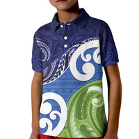 Southland New Zealand Kid Polo Shirt Maori Koru Flag Color