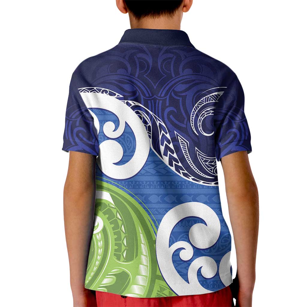 Southland New Zealand Kid Polo Shirt Maori Koru Flag Color