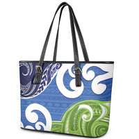 Southland New Zealand Leather Tote Bag Maori Koru Flag Color