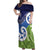 Southland New Zealand Off Shoulder Maxi Dress Maori Koru Flag Color