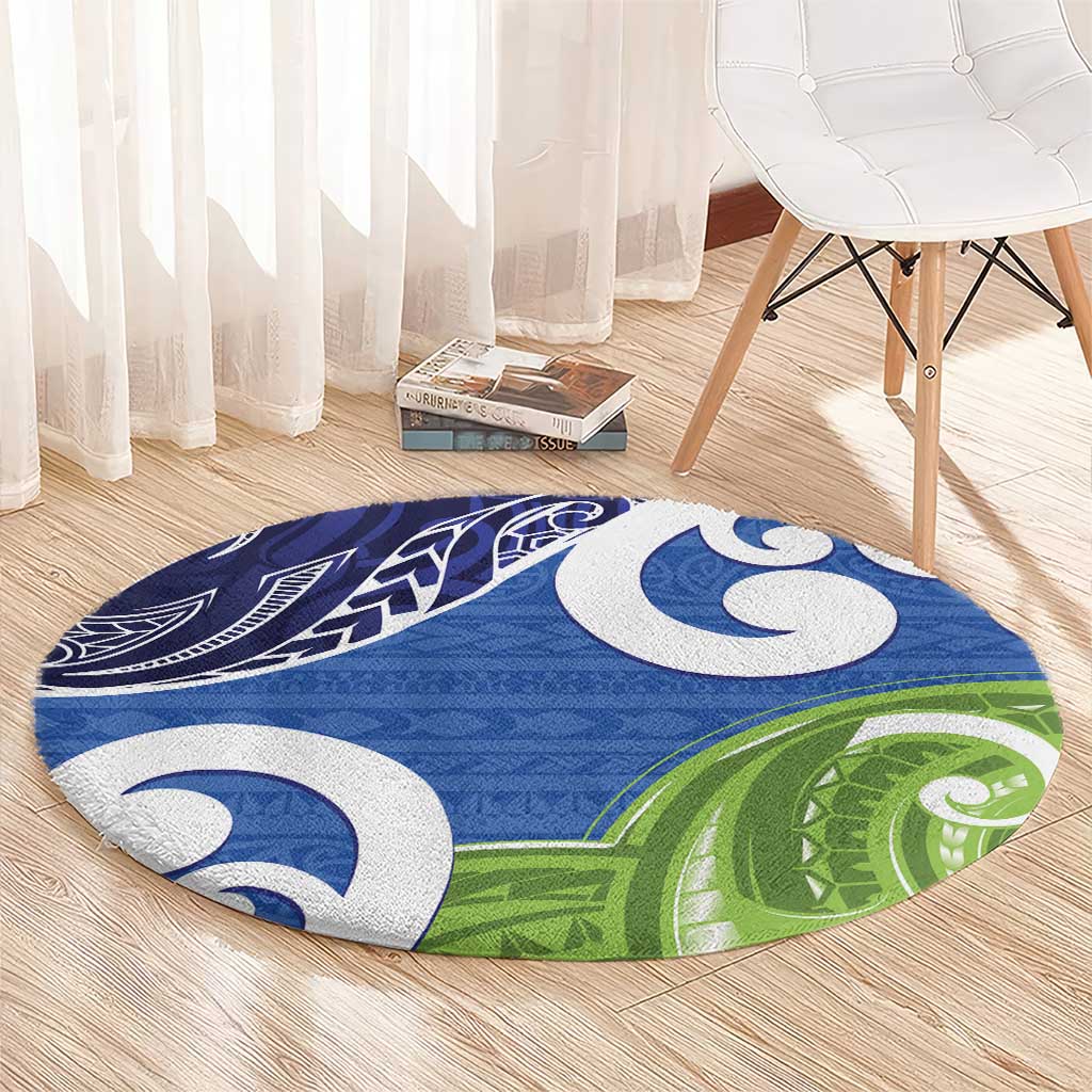 Southland New Zealand Round Carpet Maori Koru Flag Color