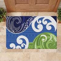 Southland New Zealand Rubber Doormat Maori Koru Flag Color LT14 Blue - Polynesian Pride