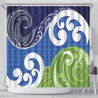 Southland New Zealand Shower Curtain Maori Koru Flag Color LT14 - Polynesian Pride