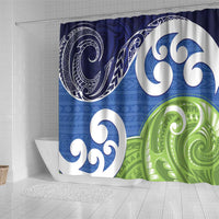 Southland New Zealand Shower Curtain Maori Koru Flag Color LT14 - Polynesian Pride
