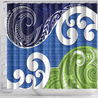 Southland New Zealand Shower Curtain Maori Koru Flag Color LT14 - Polynesian Pride
