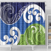 Southland New Zealand Shower Curtain Maori Koru Flag Color LT14 - Polynesian Pride