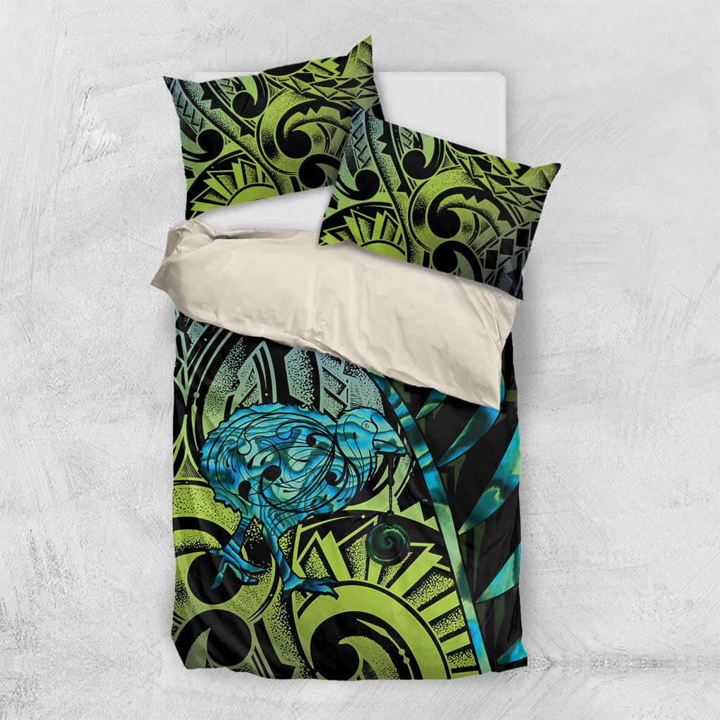 Southland Takehe Pounama Bedding Set Aotearoa Poutama Paua Shell Fern
