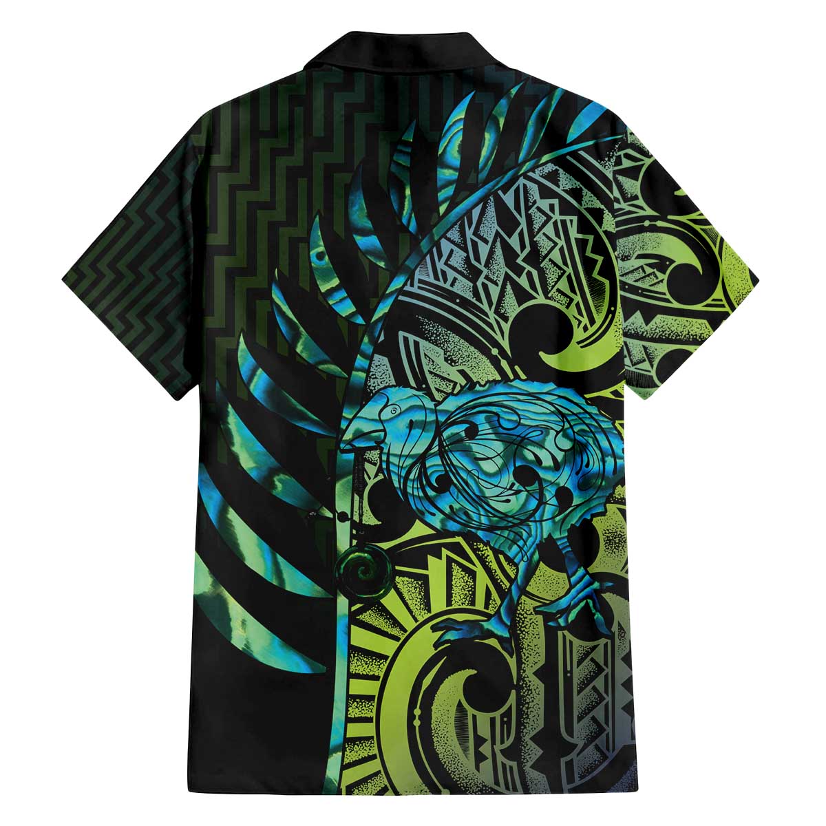 Southland Takehe Pounama Family Matching Off The Shoulder Long Sleeve Dress and Hawaiian Shirt Aotearoa Poutama Paua Shell Fern