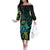 Southland Takehe Pounama Family Matching Off The Shoulder Long Sleeve Dress and Hawaiian Shirt Aotearoa Poutama Paua Shell Fern