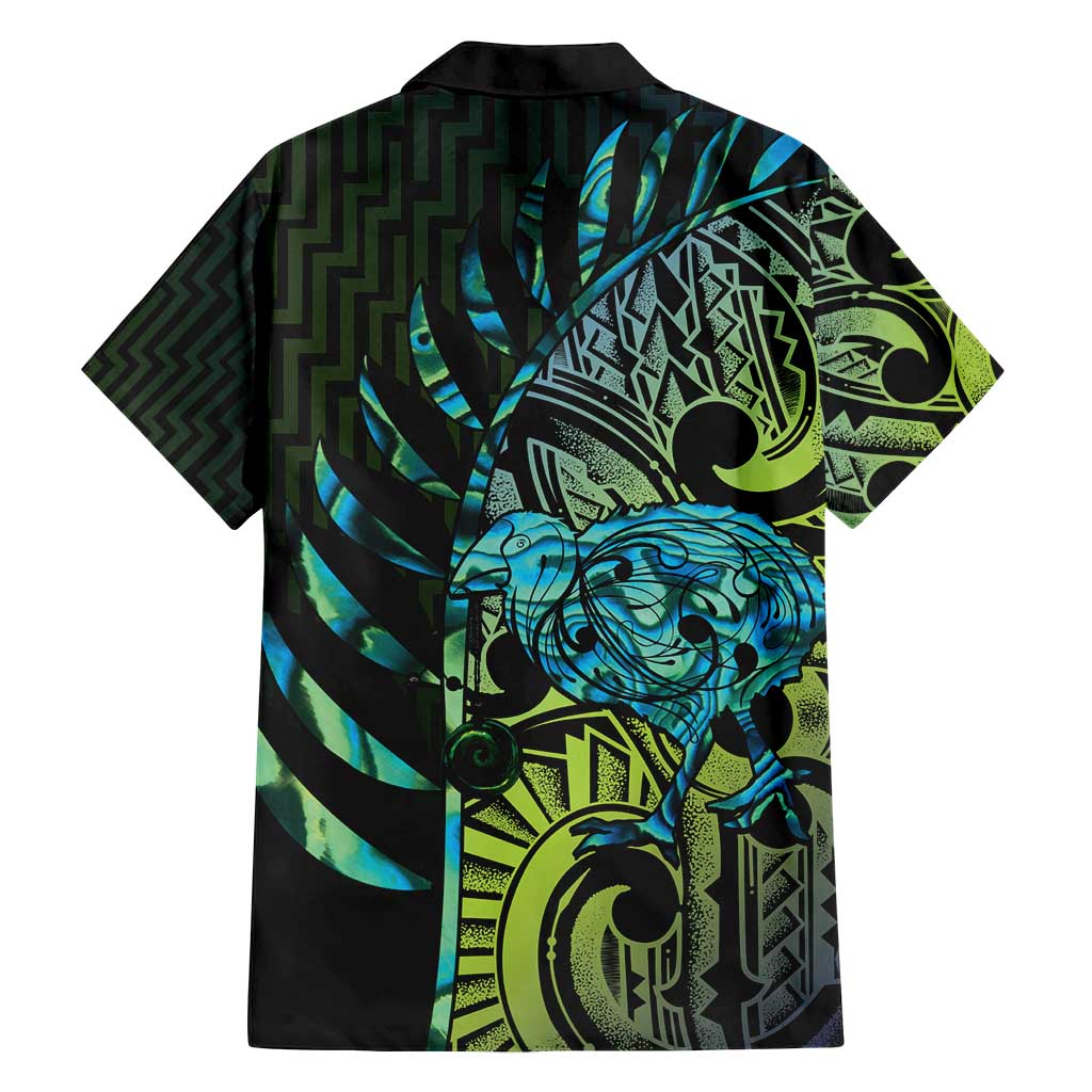 Southland Takehe Pounama Family Matching Off Shoulder Maxi Dress and Hawaiian Shirt Aotearoa Poutama Paua Shell Fern