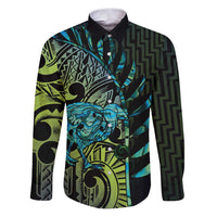 Southland Takehe Pounama Family Matching Puletasi and Hawaiian Shirt Aotearoa Poutama Paua Shell Fern