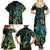 Southland Takehe Pounama Family Matching Summer Maxi Dress and Hawaiian Shirt Aotearoa Poutama Paua Shell Fern