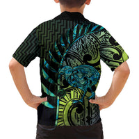 Southland Takehe Pounama Family Matching Tank Maxi Dress and Hawaiian Shirt Aotearoa Poutama Paua Shell Fern