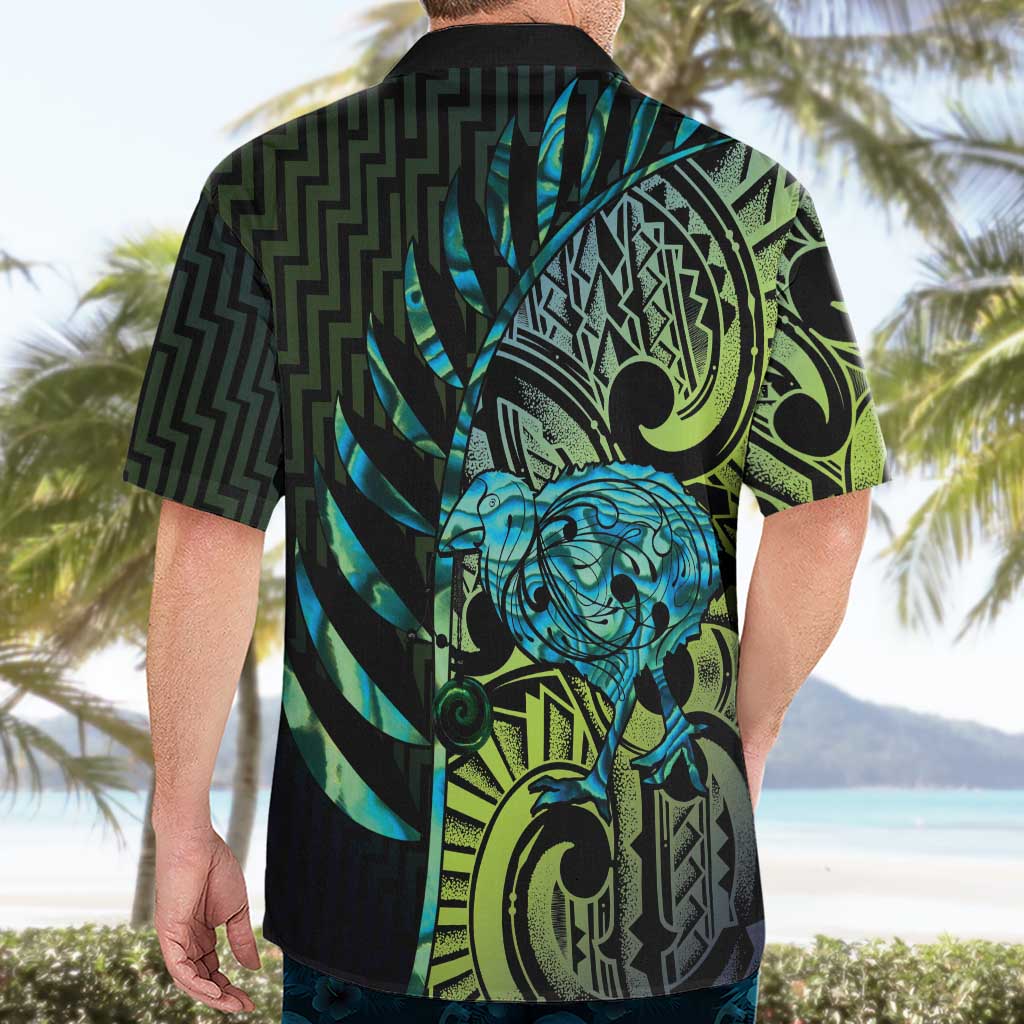 Southland Takehe Pounama Hawaiian Shirt Aotearoa Poutama Paua Shell Fern