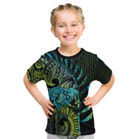 Southland Takehe Pounama Kid T Shirt Aotearoa Poutama Paua Shell Fern