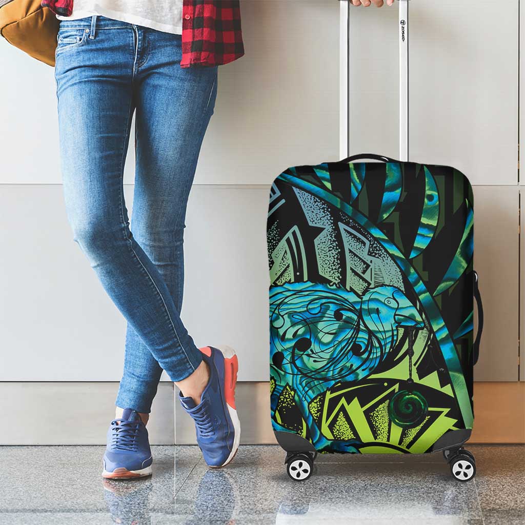 Southland Takehe Pounama Luggage Cover Aotearoa Poutama Paua Shell Fern LT14 - Polynesian Pride