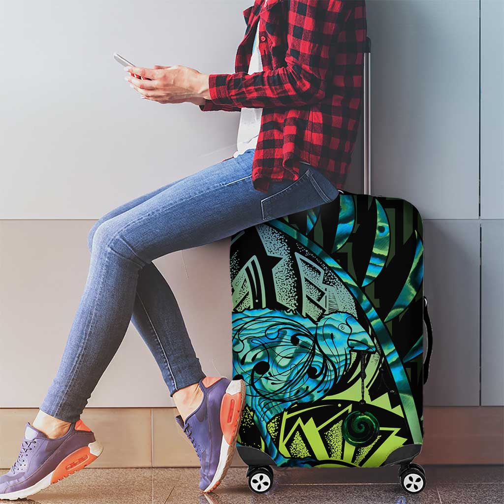 Southland Takehe Pounama Luggage Cover Aotearoa Poutama Paua Shell Fern LT14 - Polynesian Pride