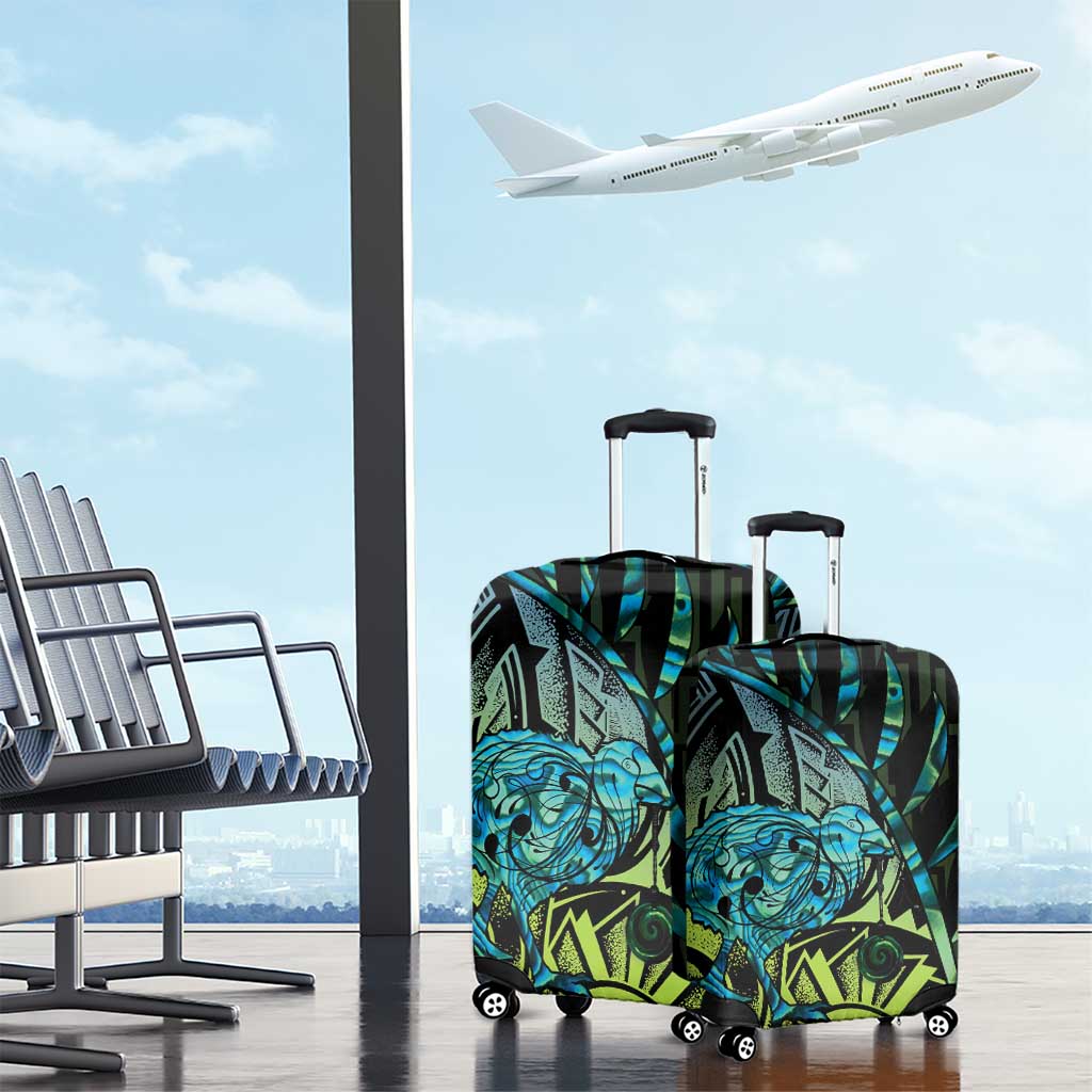 Southland Takehe Pounama Luggage Cover Aotearoa Poutama Paua Shell Fern LT14 - Polynesian Pride
