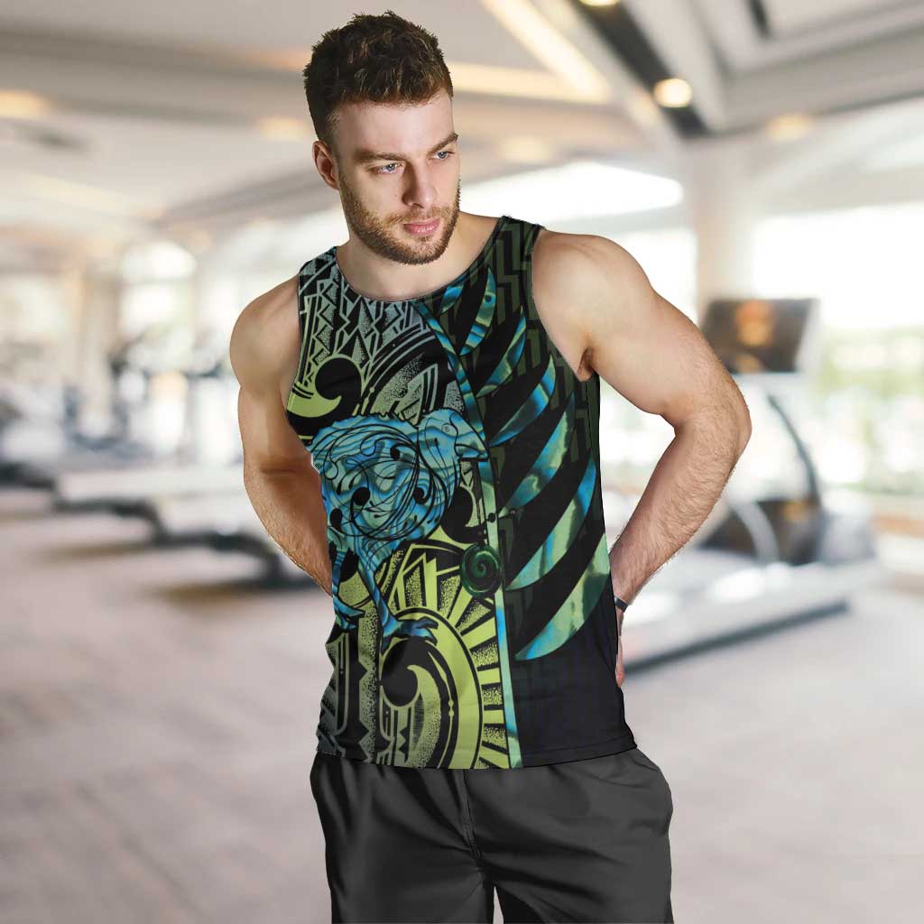 Southland Takehe Pounama Men Tank Top Aotearoa Poutama Paua Shell Fern
