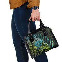 Southland Takehe Pounama Shoulder Handbag Aotearoa Poutama Paua Shell Fern LT14 - Polynesian Pride