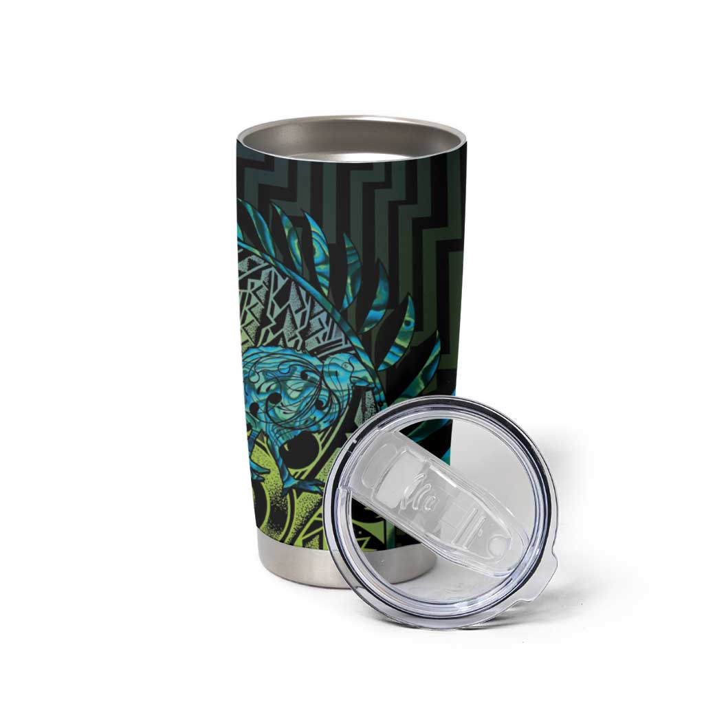 Southland Takehe Pounama Tumbler Cup Aotearoa Poutama Paua Shell Fern LT14 - Polynesian Pride