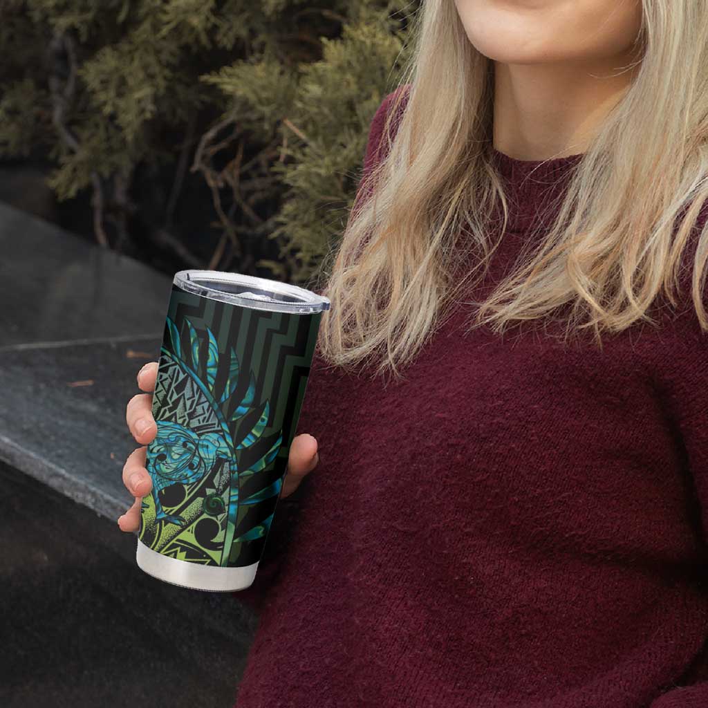 Southland Takehe Pounama Tumbler Cup Aotearoa Poutama Paua Shell Fern LT14 - Polynesian Pride