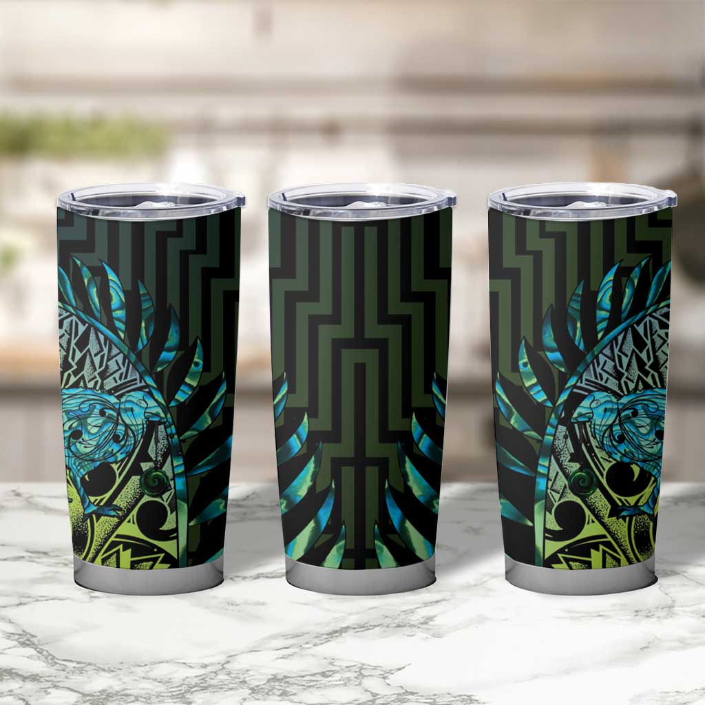 Southland Takehe Pounama Tumbler Cup Aotearoa Poutama Paua Shell Fern LT14 - Polynesian Pride