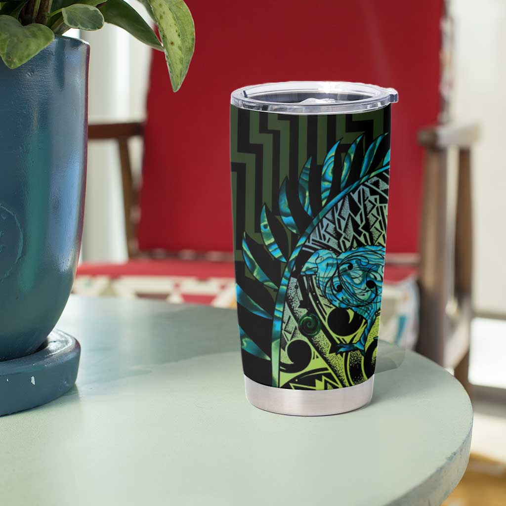Southland Takehe Pounama Tumbler Cup Aotearoa Poutama Paua Shell Fern LT14 - Polynesian Pride