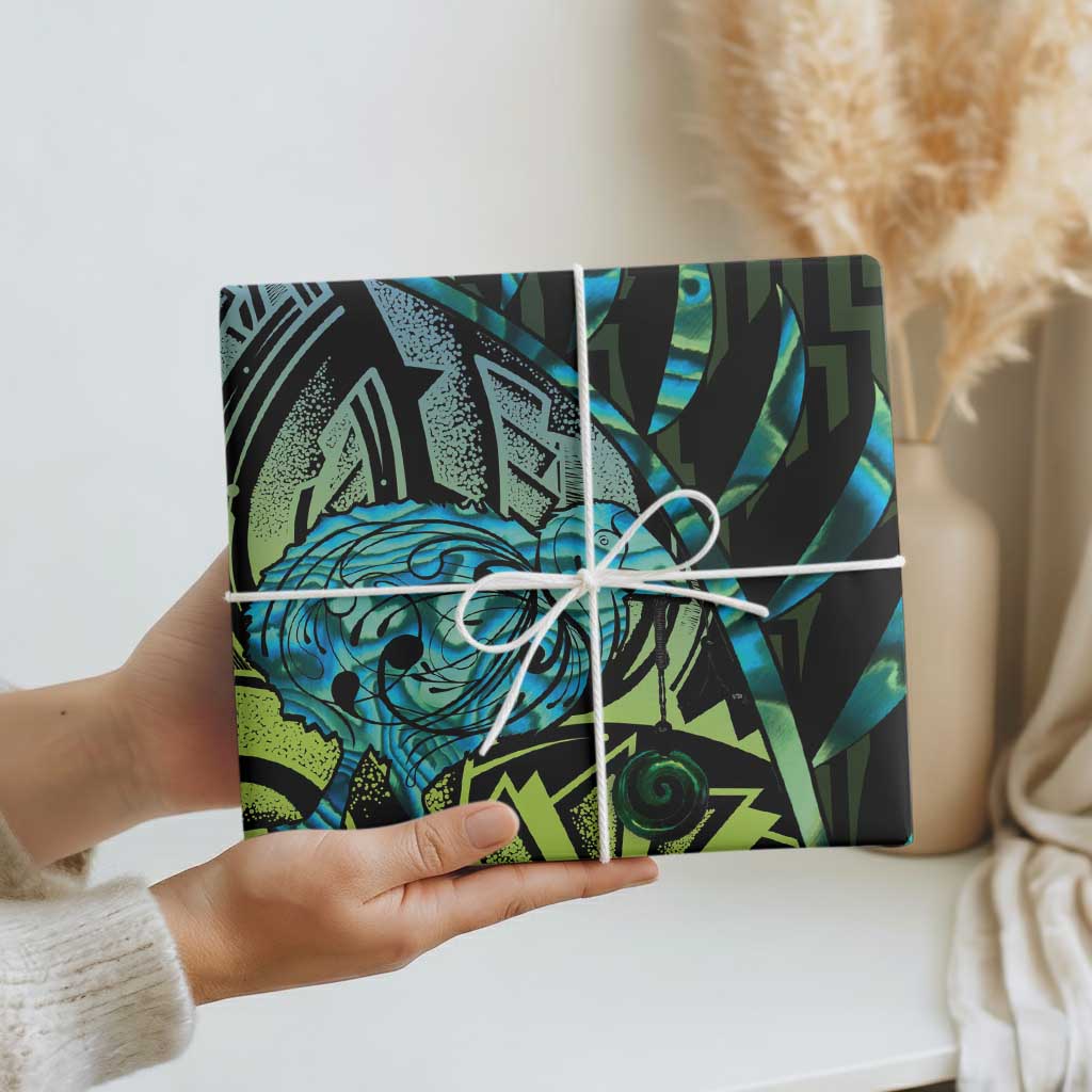 Southland Takehe Pounama Wrapping Paper Aotearoa Poutama Paua Shell Fern - Polynesian Pride