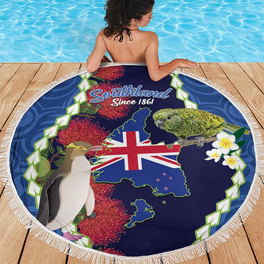 Southland Anniversary Day Beach Blanket Murihiku 1861 Maori Bird Mix Pohutukawa