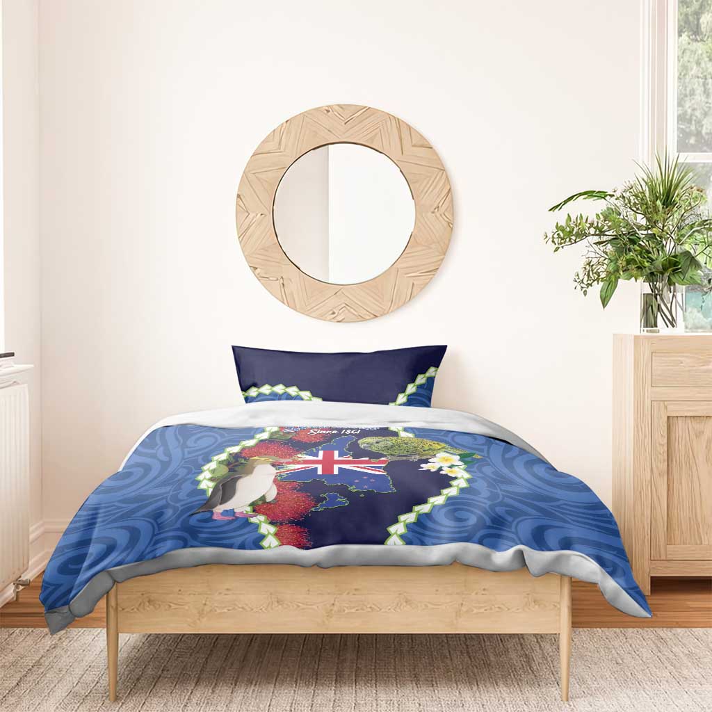 Southland Anniversary Day Bedding Set Murihiku 1861 Maori Bird Mix Pohutukawa