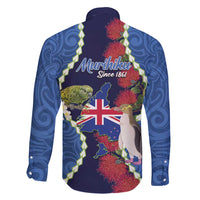 Southland Anniversary Day Family Matching Long Sleeve Bodycon Dress and Hawaiian Shirt Murihiku 1861 Maori Bird Mix Pohutukawa LT14 - Polynesian Pride