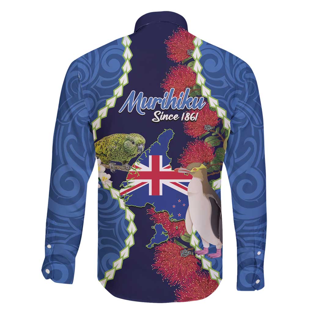 Southland Anniversary Day Family Matching Off Shoulder Short Dress and Hawaiian Shirt Murihiku 1861 Maori Bird Mix Pohutukawa