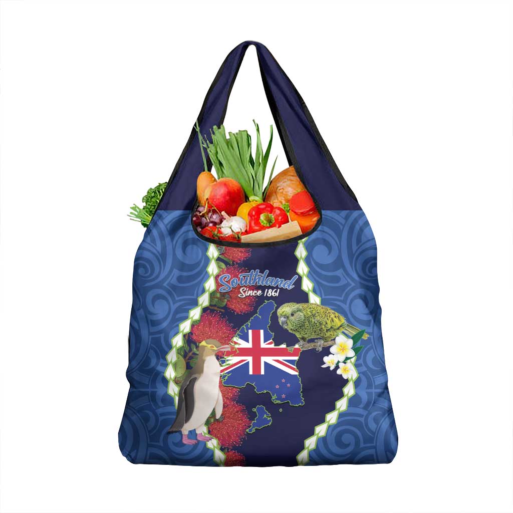 Southland Anniversary Day Grocery Bag Murihiku 1861 Maori Bird Mix Pohutukawa