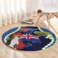 Southland Anniversary Day Round Carpet Murihiku 1861 Maori Bird Mix Pohutukawa
