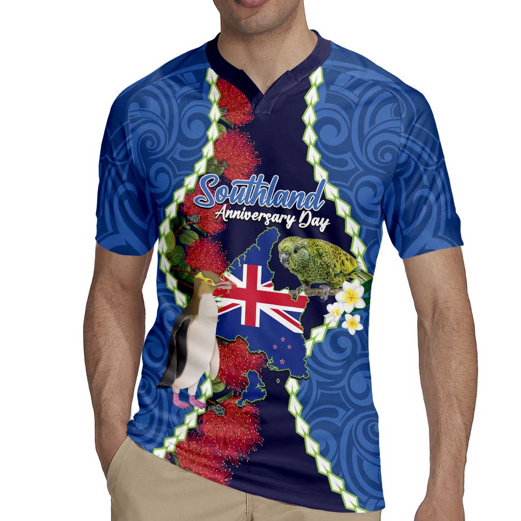 Southland Anniversary Day Rugby Jersey Murihiku 1861 Maori Bird Mix Pohutukawa