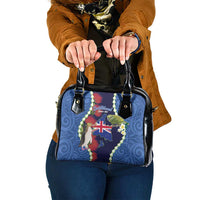 Southland Anniversary Day Shoulder Handbag Murihiku 1861 Maori Bird Mix Pohutukawa LT14 One Size Blue - Polynesian Pride