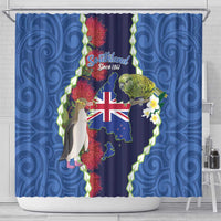 Southland Anniversary Day Shower Curtain Murihiku 1861 Maori Bird Mix Pohutukawa LT14 - Polynesian Pride