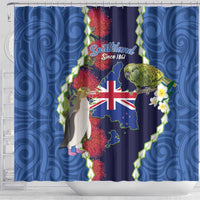 Southland Anniversary Day Shower Curtain Murihiku 1861 Maori Bird Mix Pohutukawa LT14 - Polynesian Pride