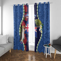 Southland Anniversary Day Window Curtain Murihiku 1861 Maori Bird Mix Pohutukawa