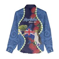 Southland Anniversary Day Women Casual Shirt Murihiku 1861 Maori Bird Mix Pohutukawa