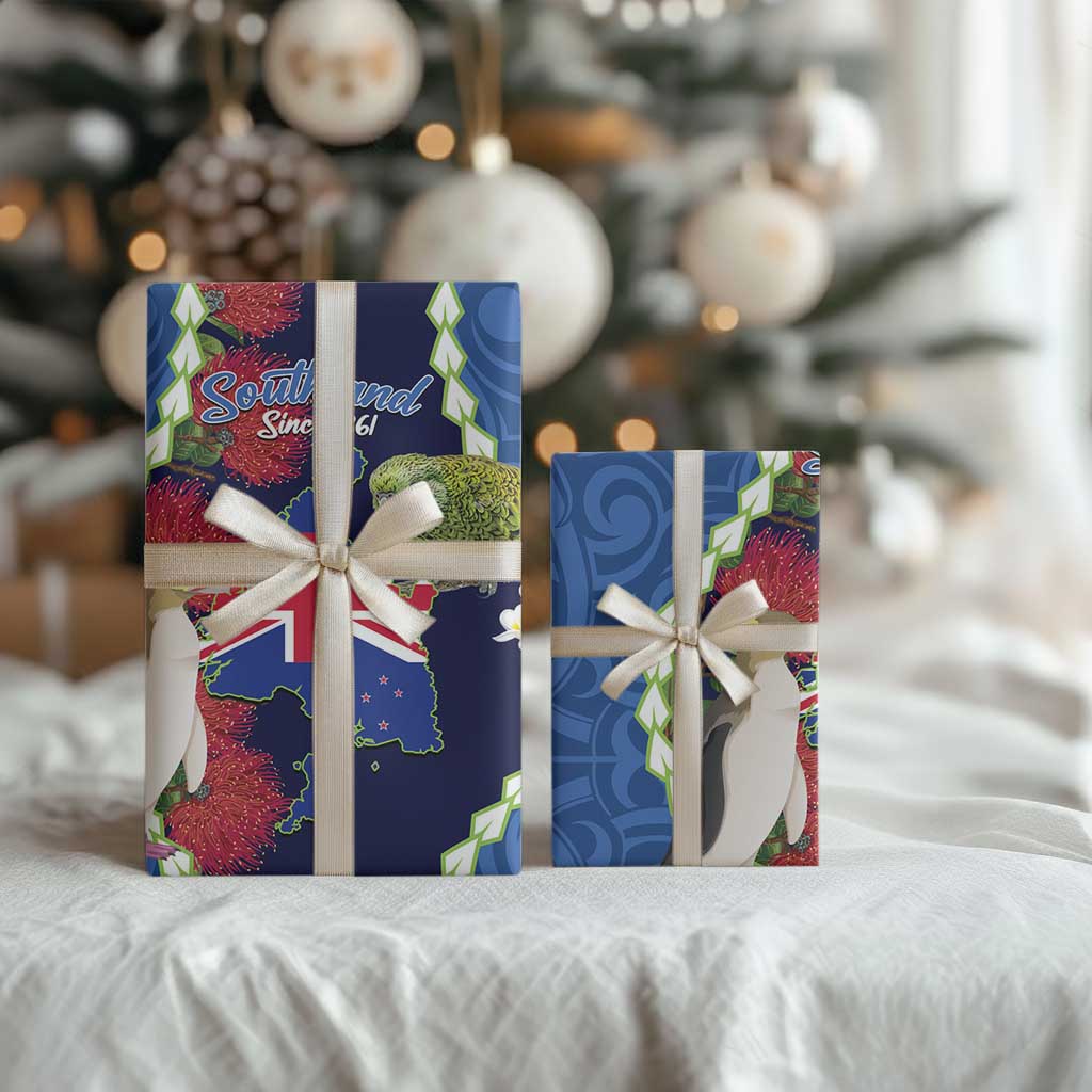 Southland Anniversary Day Wrapping Paper Murihiku 1861 Maori Bird Mix Pohutukawa - Polynesian Pride