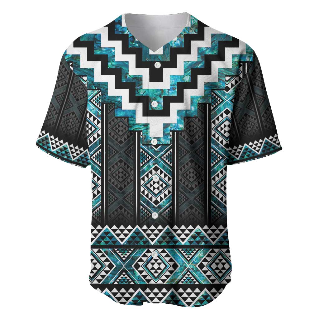Paua Shell Taniko Pattern Aotearoa Baseball Jersey Niho Taniwha Mix Poutama