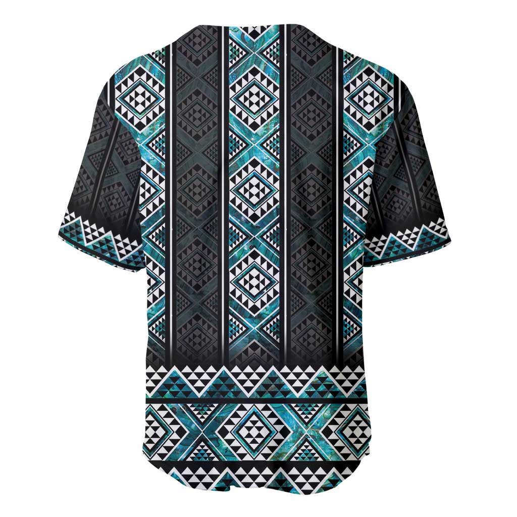 Paua Shell Taniko Pattern Aotearoa Baseball Jersey Niho Taniwha Mix Poutama