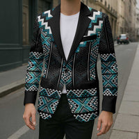 Paua Shell Taniko Pattern Aotearoa Blazer Niho Taniwha Mix Poutama - Polynesian Pride