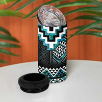 Paua Shell Taniko Pattern Aotearoa 4 in 1 Can Cooler Tumbler Niho Taniwha Mix Poutama