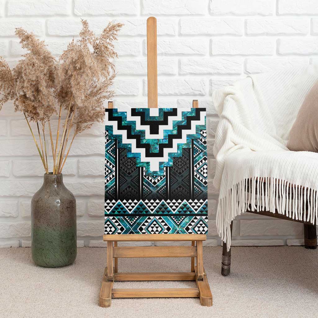 Paua Shell Taniko Pattern Aotearoa Canvas Wall Art Niho Taniwha Mix Poutama LT14 - Polynesian Pride