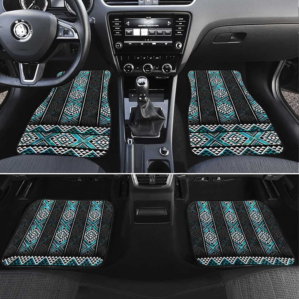 Paua Shell Taniko Pattern Aotearoa Car Mats Niho Taniwha Mix Poutama