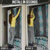 Paua Shell Taniko Pattern Aotearoa Door Cover Niho Taniwha Mix Poutama - Polynesian Pride